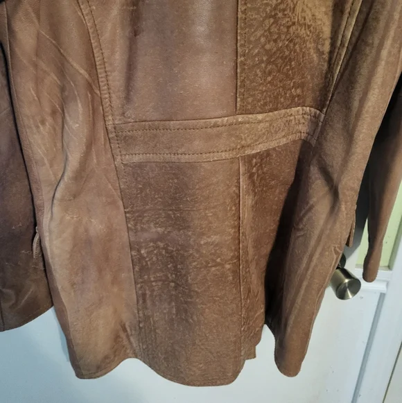 Vintage Lucky Brand Dungarees Leather Western Coat Cowboy Rancher Mens, S - Picture 7 of 12